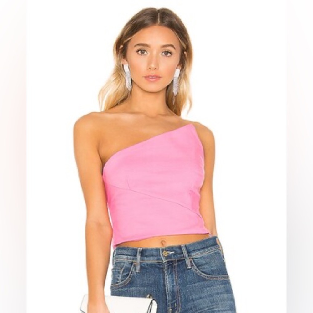 Superdown Asymmetrical Strapless Top - image 1